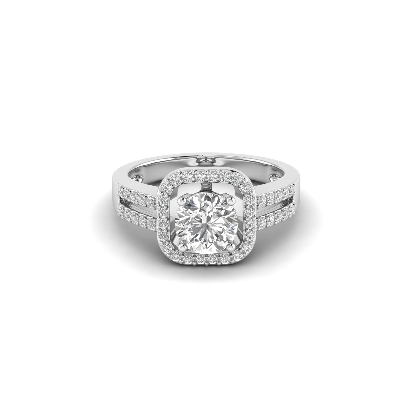 White Gold Studded 1.348 Carat Lab Grown Diamond Ring-G Color VS1 Clarity.